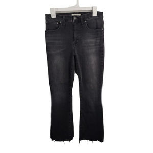 Madewell Berkeley Black Jeans Womens 28 Cali Demi Boot Cut Pants Chewed Hem